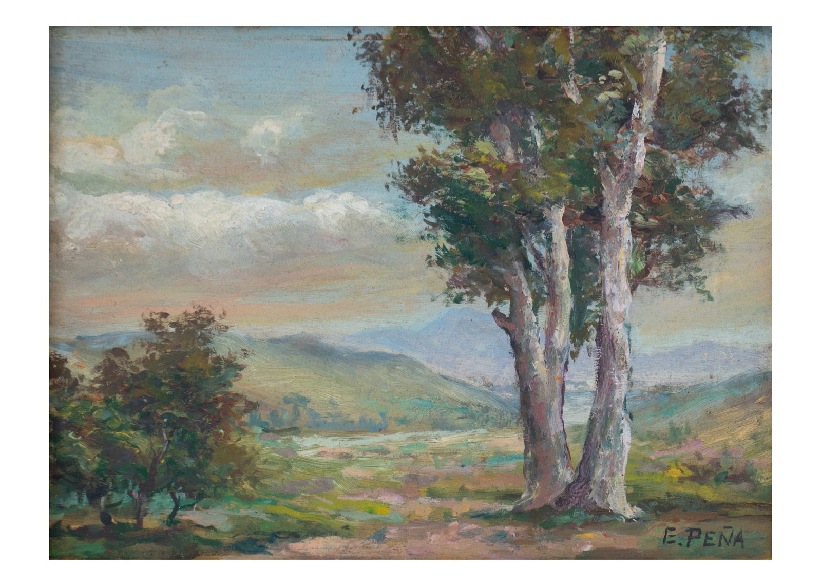 EUGENIO PENA (1861, Colombia - 1944, Colombia): Sin Titulo, sf. Oleo sobre maderaMedidas: 10 x 13.5 cm Buen estado de conservacion.Coleccion privada.