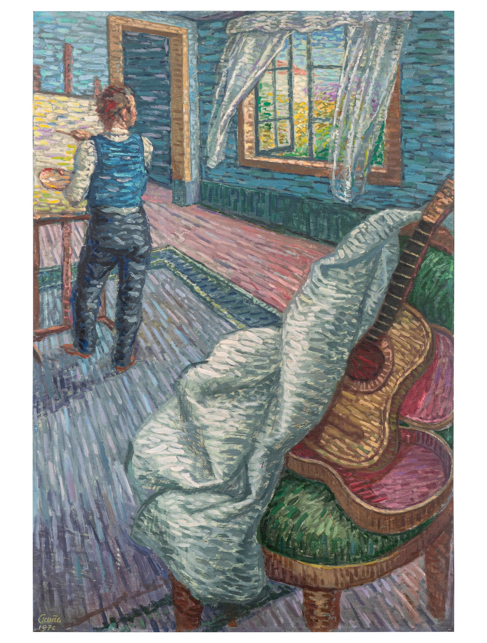 LUIS ALBERTO ACUNA (1904, Colombia - 1994, Colombia): Sin Titulo, 1970Oleo sobre maderaMedidas: 90 x 60 cmBuen estado de conservacion. Coleccion privada.
