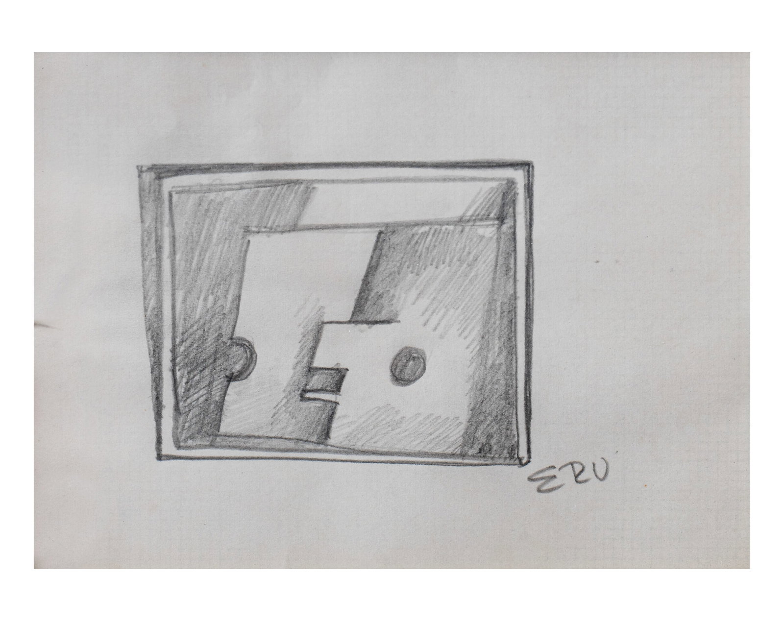 EDUARDO RAMIREZ VILLAMIZAR (1922, Colombia – 2004, Colombia): Sin Titulo, sf.Grafito sobre papelMedidas: 13.5 x 18.5 cmBuen estado de conservacion.Coleccion privada.