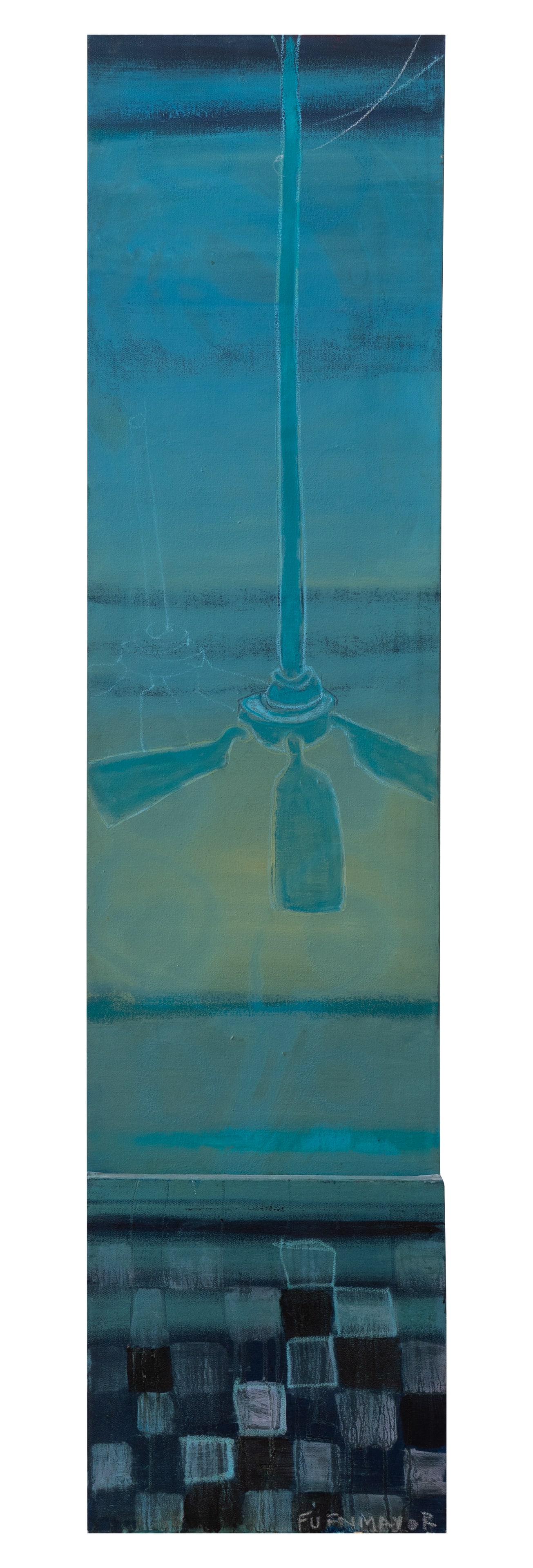GONZALO FUENMAYOR (1977, Colombia): Abanico Testarudo, 2002 Tecnica mixta sobre lienzoMedidas: 129 x 30.5 x 7 cmBuen estado de conservacion.Coleccion Privada.