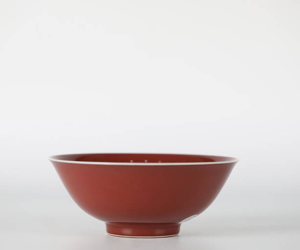 Chinese Red Glazed Porcelain Bowl, 18th Century