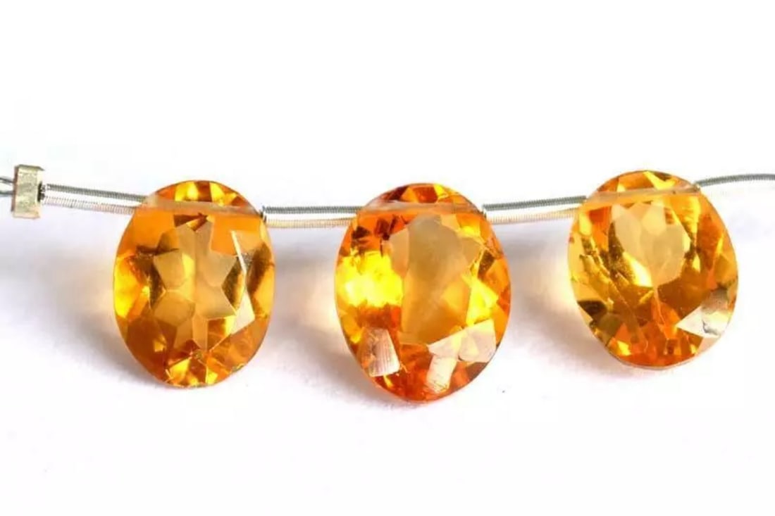 NATURAL FLAWLESS FINE CITRINE BEADS FACETED OVAL 7X9 - 8X10 MM 3 PCS: These are natural, earth mined and hand crafted with precision. Stone: Citrine, Shape: Faceted Oval, Size: 7x9.5 - 8x10.5mm, Width - 4.5 - 5mm, Weight: approx. 6.40 carats. The photographs are enlarge