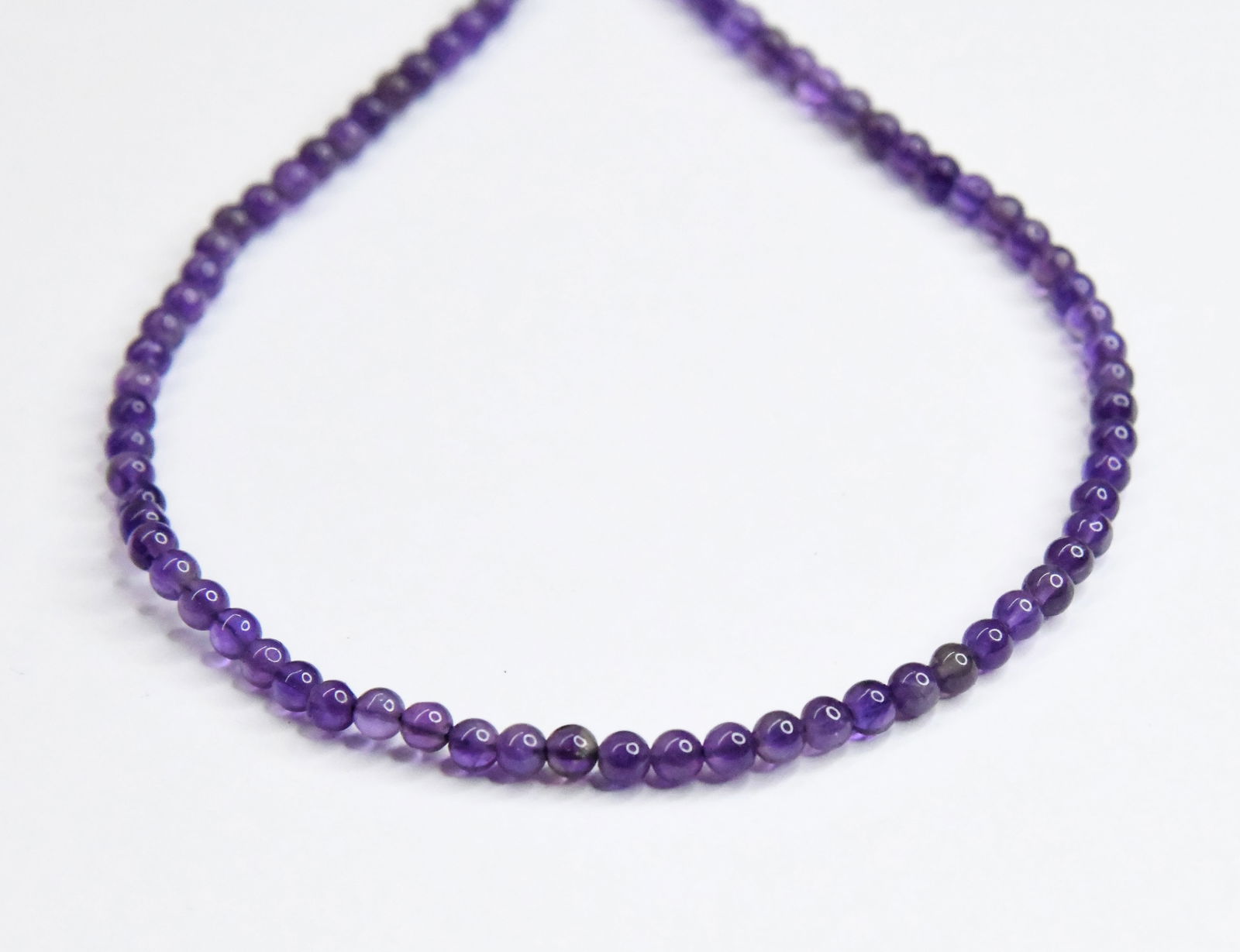 NATURAL AMETHYST BEADS ROUND 4 MM, 12" STRAND (1 of 1)
