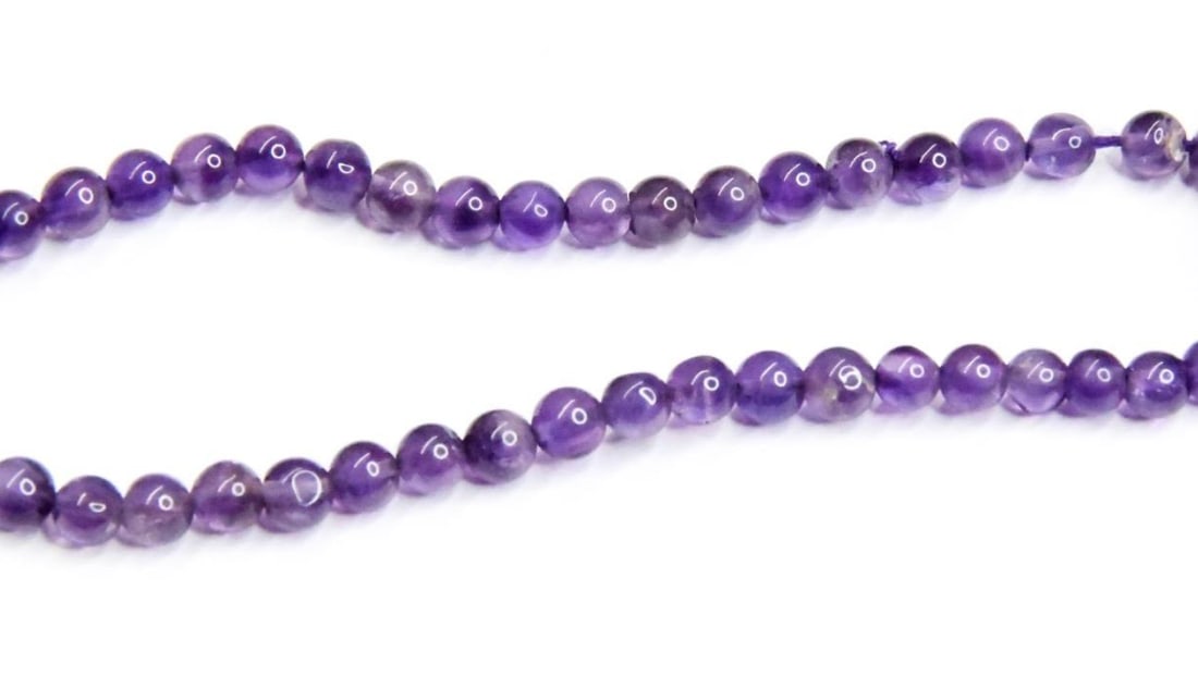 NATURAL AMETHYST BEADS ROUND 3.5 - 4 MM, 6" STRAND (1 of 1)