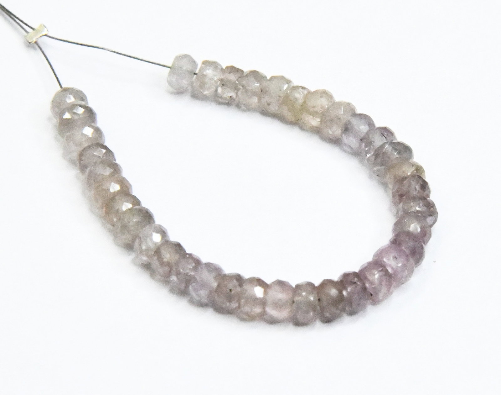 NATURAL SAPPHIRE BEADS FACETED RONDELLE 4 - 4.5 MM, 36 PCS: These are natural, earth mined and hand crafted with precision. Stone: Sapphire, Stone Shape: Faceted Rondelle, Stone Size: 4 - 4.5 mm, Width: 2 - 2.5 mm, Weight: approx. 23 carats. The photographs ar