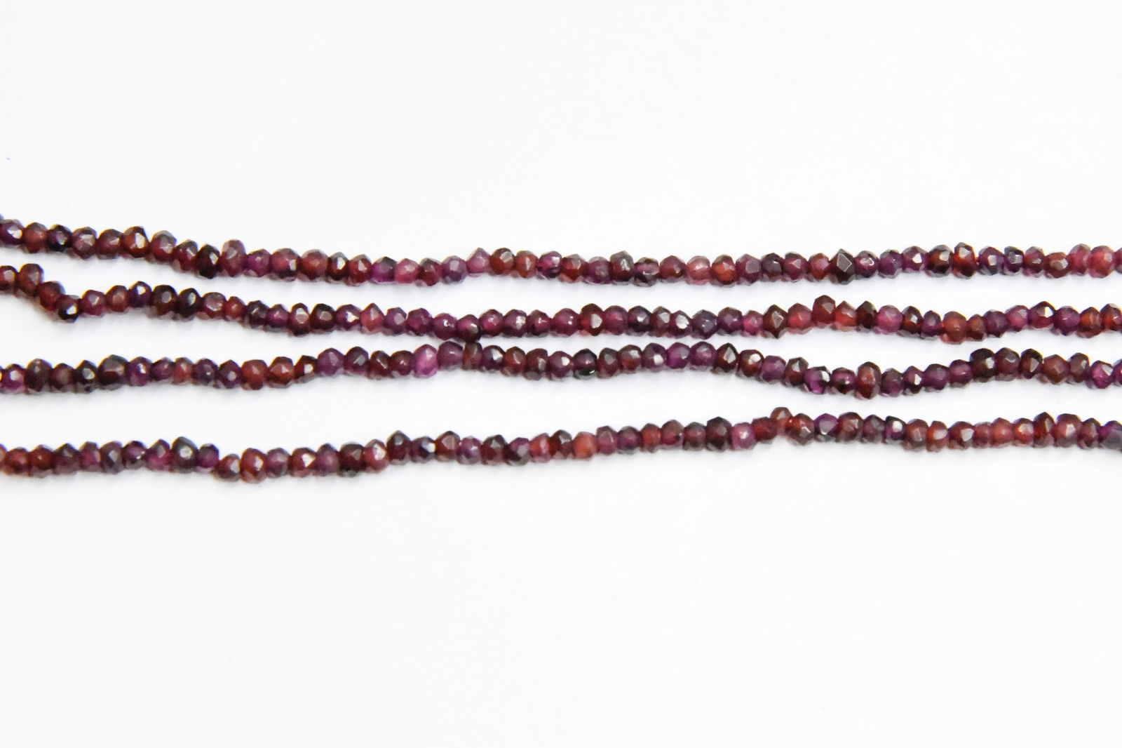 NATURAL GARNET BEADS FACETED RONDELLE 2.5 - 3 MM, 14" STRAND  (2 LINES) (1 of 1)