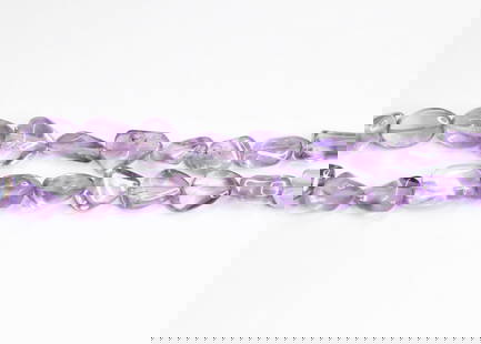 NATURAL AMETHYST BEADS TUMBLE 9X11 - 12X15 MM, 11" STRAND  (2 LINES): These are natural, earth mined and hand crafted with precision. Stone: Amethyst, Stone Shape: Tumble, Stone Size: 9x11 - 12x15 mm, Width: 6 - 9 mm, Weight: approx. 170 carats. The photographs are gene