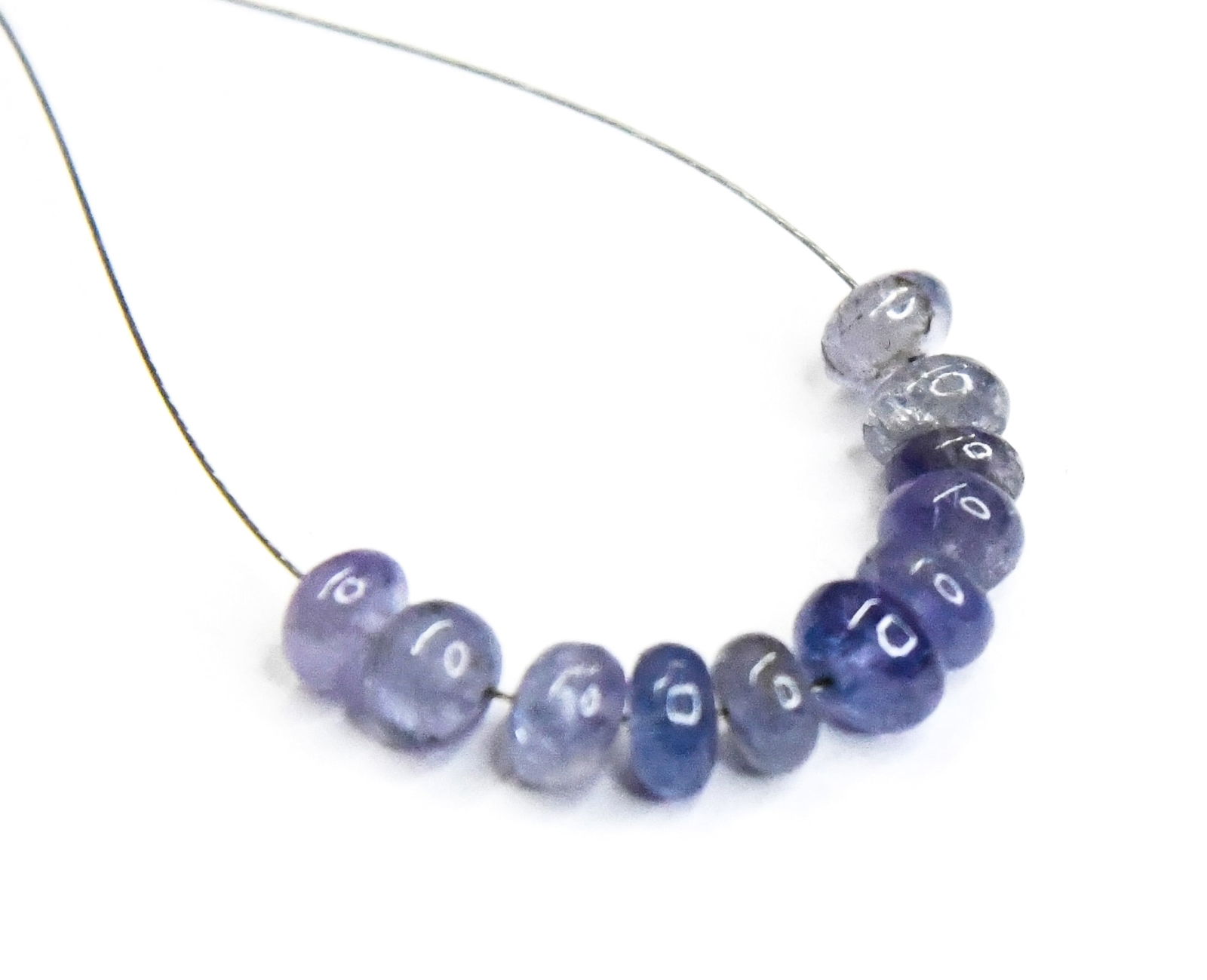 NATURAL TANZANITE BEADS RONDELLE 5 - 5.5 MM, 11 PCS (1 of 2)