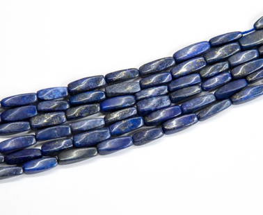 NATURAL LAPIS BEADS TWISTED 3X12 - 5X13 MM, 13" STRAND  (3 LINES): These are natural, earth mined and hand crafted with precision. Stone: Lapis Lazuli, Stone Shape: Twisted, Stone Size: 3x12 - 5x13 mm, Weight: approx. 73 carats. The photographs are generally enlarged