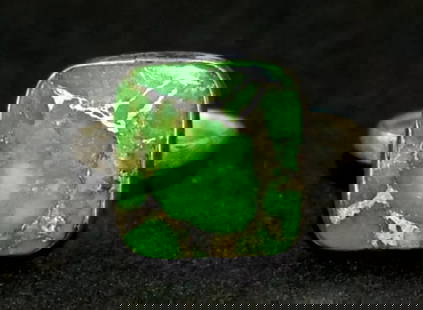 SOLID 925 STERLING SILVER RING - GREEN COPPER TURQUOISE SQUARE: These are natural, earth mined and hand crafted with precision. Stone: Green Copper Turquoise, Shape: Square, Stone Size: 12mm, Ring Size: 7mm, Weight: approx. 8 carats. The photographs are enlarged t