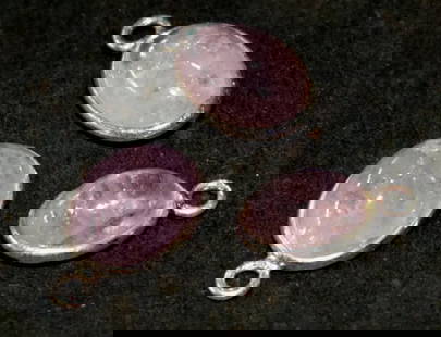 SOLID 925 STERLING SILVER - NATURAL MORGANITE 8X11 - 10X12 MM 3 PCS: These are natural, earth mined and hand crafted with precision. Stone: Morganite, Shape: Oval, Size: 8x11 - 10x12 mm, Width: 5.5 - 6 mm, Weight: approx. 18 carats. The photographs are enlarged to show