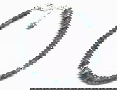 7 - 8" SOLID 925 SILVER BRACELET NATURAL LABRADORITE BEADS TYRE: These are natural, earth mined and hand crafted with precision. Stone: Labradorite, Stone Shape: Faceted Tyre, Stone Size: 4.5 - 5 mm, Width: 2 - 3 mm, Length: 7 - 8", Weight: approx. 39 carats. The
