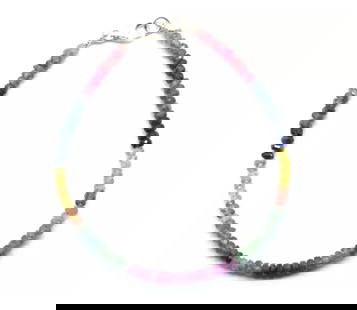 7.5" SOLID 925 SILVER BRACELET NATURAL EMERALD RUBY SAPPHIRE RONDELLE: These are natural, earth mined and hand crafted with precision. Stone: Emerald/Ruby/Sapphire, Stone Shape: Faceted Rondelle, Stone Size: 3 - 3.5 mm, Width: 1.5 - 2.5 mm, Length: 7.5", Weight: approx.