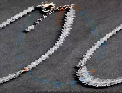 6.5 - 7.5" SOLID 925 SILVER BRACELET NATURAL RAINBOW MOONSTONE BEADS: These are natural, earth mined and hand crafted with precision. Stone: Moonstone, Stone Shape: Faceted Rondelle, Stone Size: 4 - 4.5 mm, Width: 2.5 - 3 mm, Length: 6.5 - 7.5", Weight: approx. 31 carat