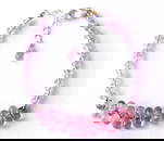 6.5 - 7.5" SOLID 925 SILVER BRACELET PINK TOPAZ BEADS