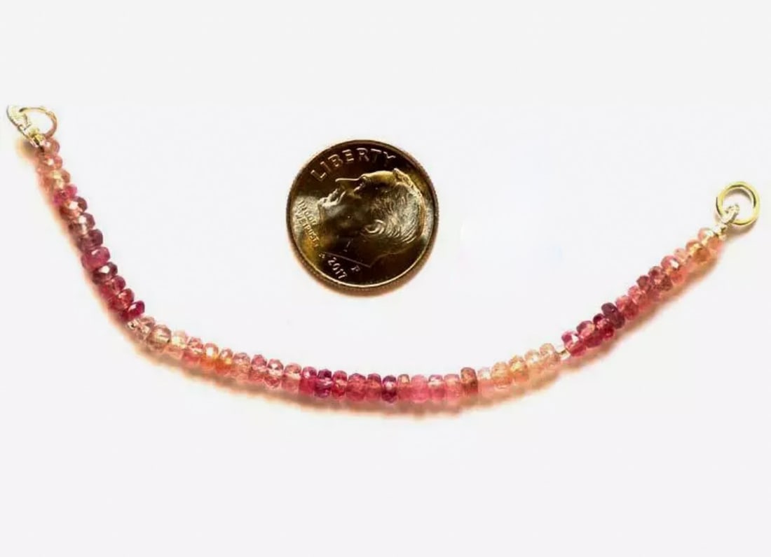 NECKLACE CHARMS (JUMP RINGS) SAPPHIRE BEADS (RONDELLE) SOLID 925 SILVER: THEY ARE NATURALEARTH MIND GEMSTONES.4" LENGTH. WITH SOLID 925 STERLING SILVER JUMP RINGS ATTACHED. Stone: Sapphire, Stone Size: 3 mm, Width - 2 - 2.5 mm, Total Carat Weight (TCW): 12 Cts.