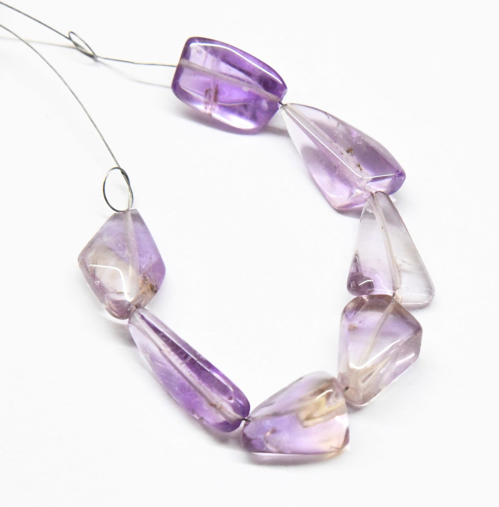 NATURAL AMETHYST BEADS TUMBLE 7X14 - 10X17 MM, 7 PCS (1 of 1)