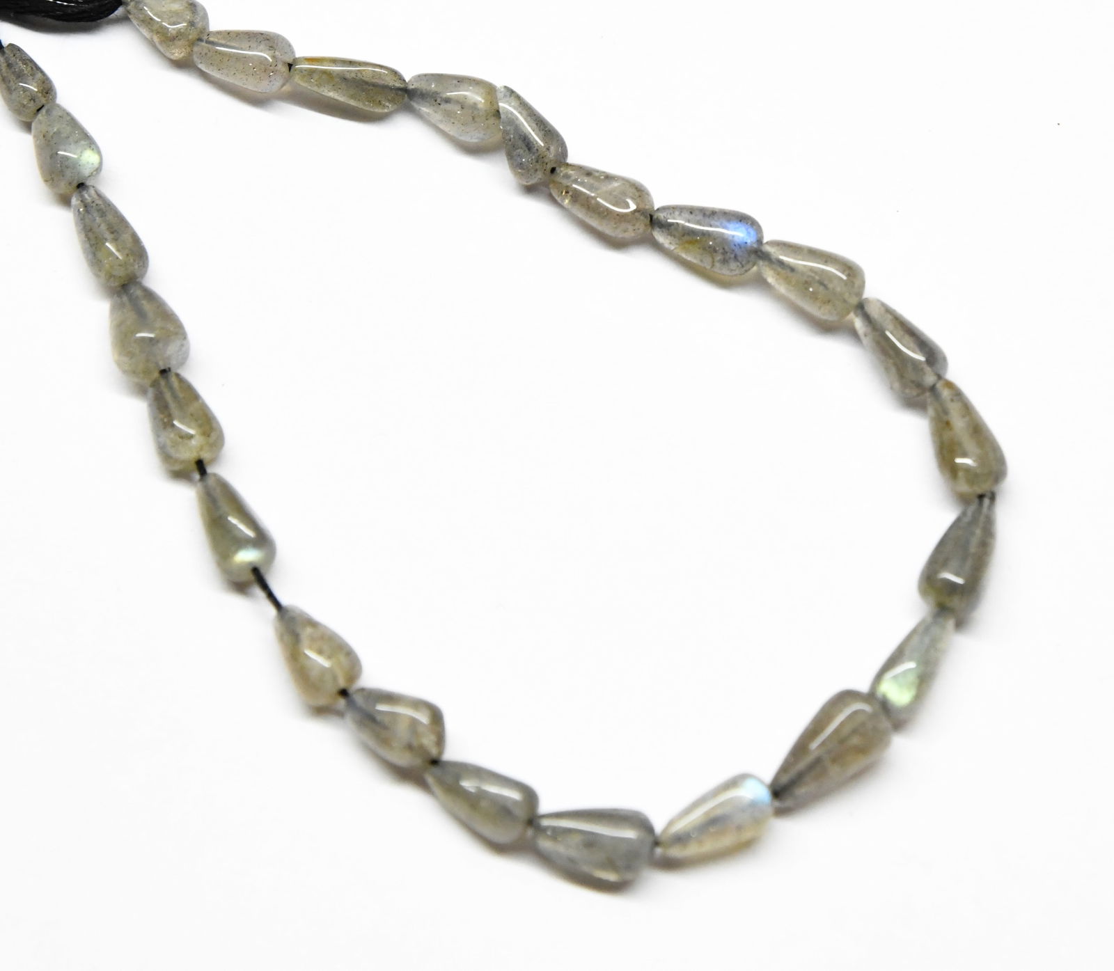 NATURAL LABRADORITE BEADS DROPS 4X8 - 6X12 MM, 9" STRAND (1 of 1)