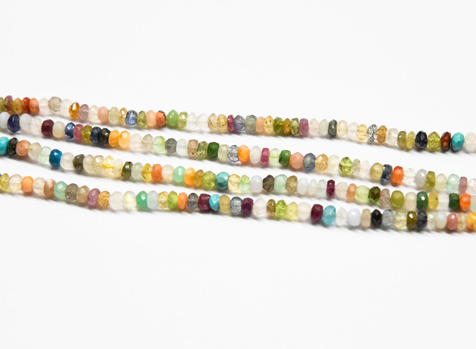 NATURAL MULTI DISCO BEADS FACETED RONDELLE 5 MM, 12.5" STRAND (2 LINES) (1 of 1)