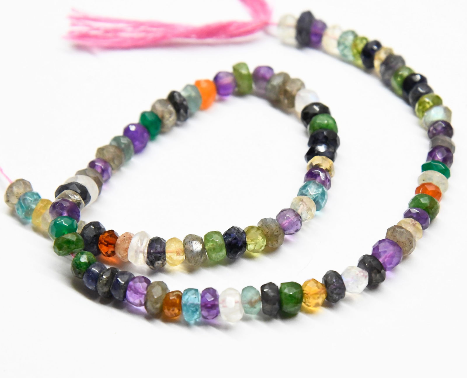 NATURAL MULTI DISCO BEADS FACETED RONDELLE 4.5 - 6 MM, 11" STRAND (1 of 1)