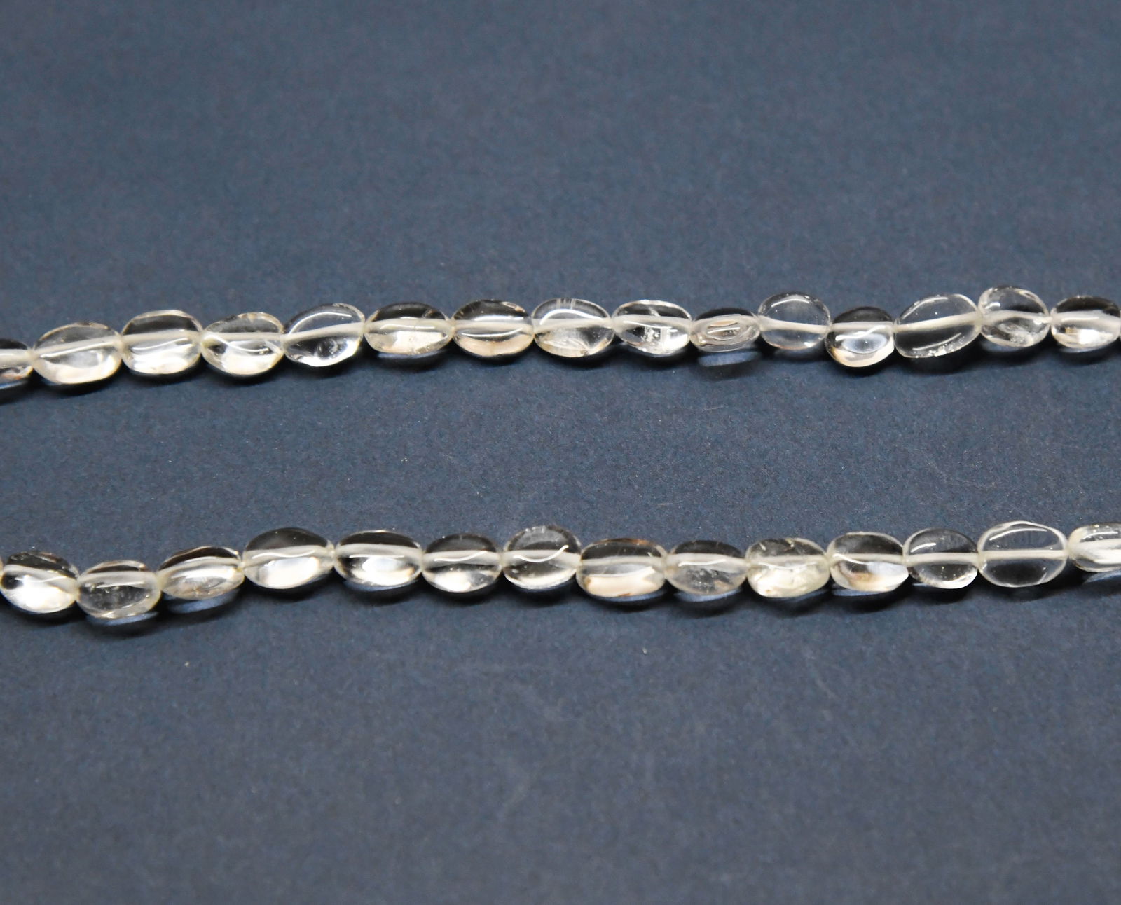 NATURAL CRYSTAL BEADS OVAL 5X6 - 5X8 MM, 9" STRAND (1 of 1)