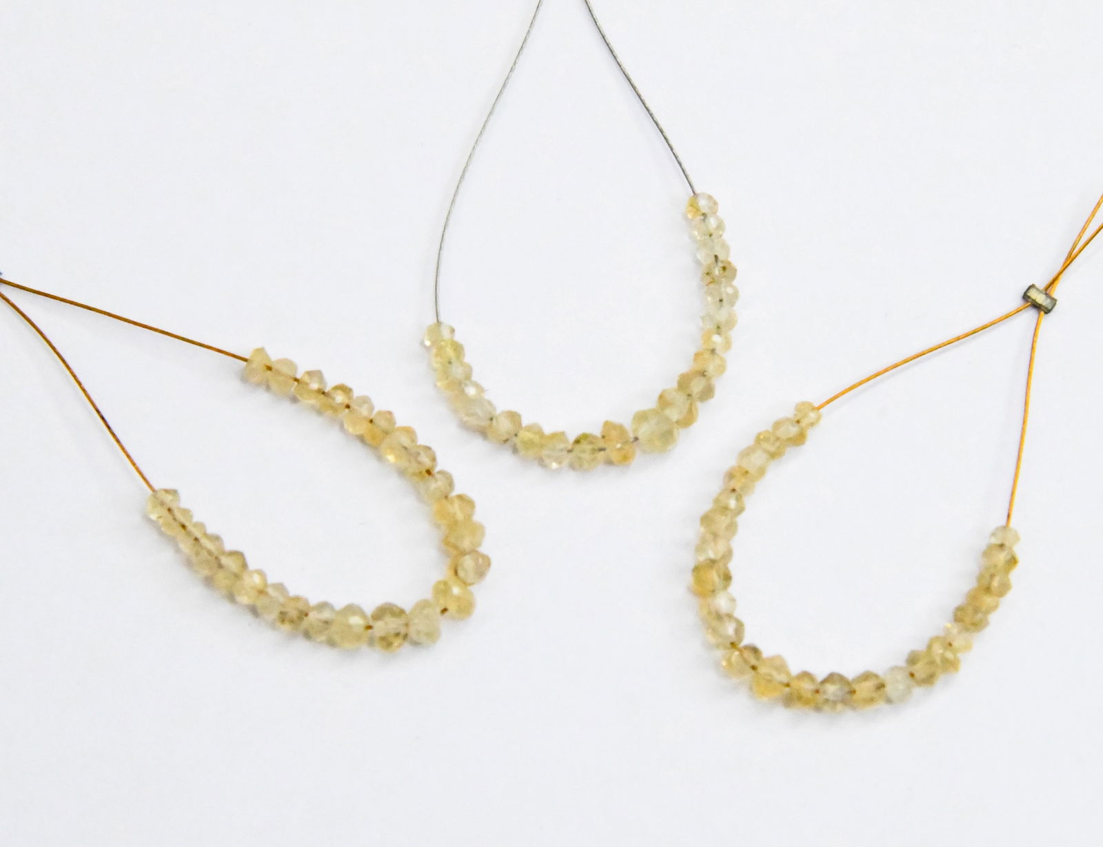 NATURAL CITRINE BEADS FACETED RONDELLE 2 - 3.5 MM, 25 PCS (5 TASSELS) (1 of 1)