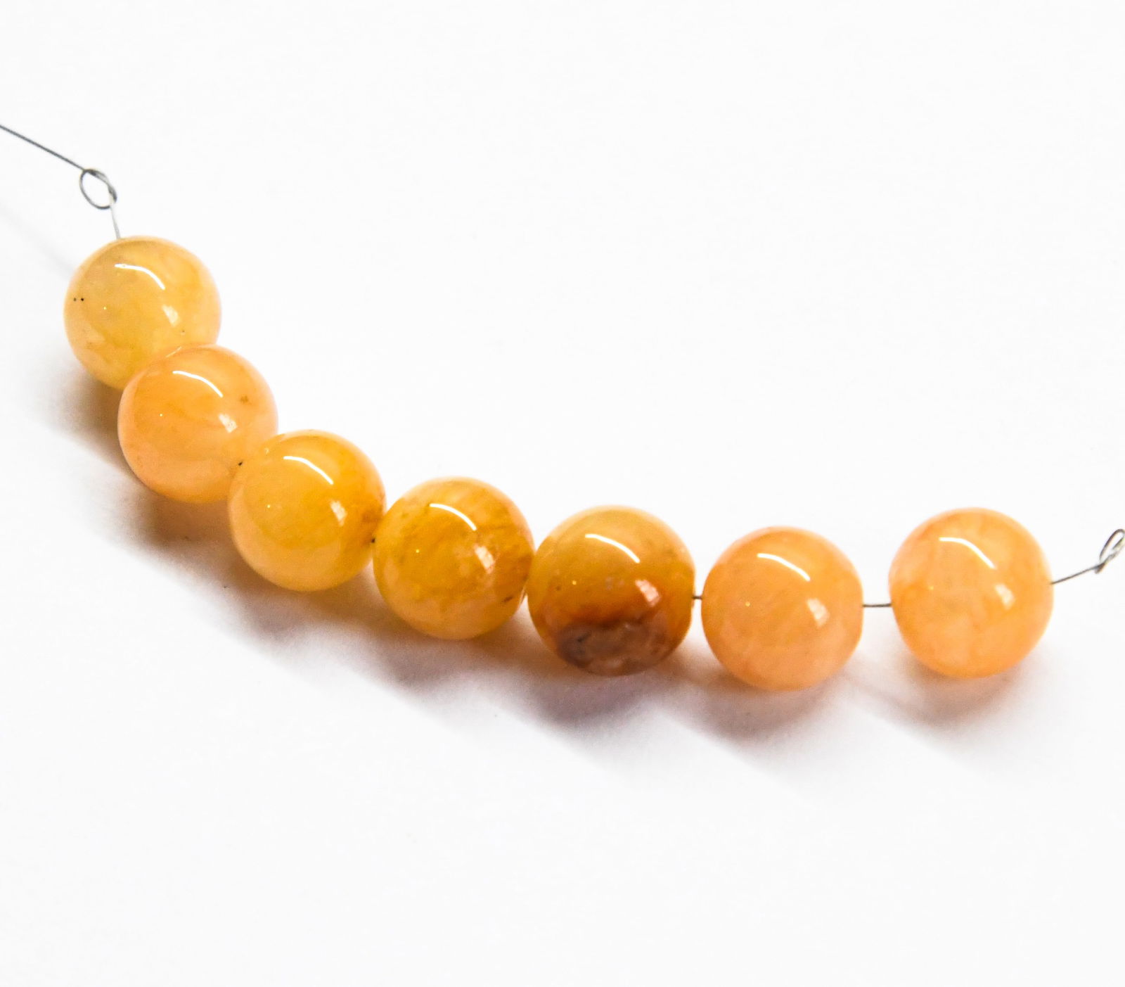 NATURAL YELLOW AVENTURINE BEADS ROUND 10.5 - 11 MM, 7 PCS (1 of 1)