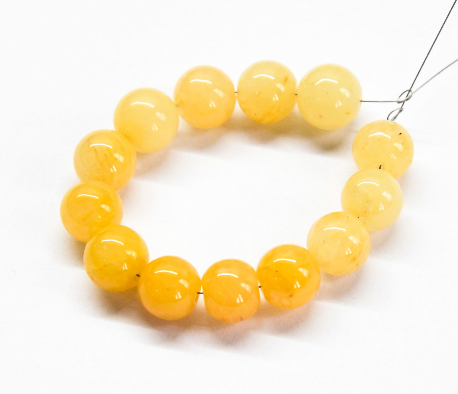 NATURAL YELLOW AVENTURINE BEADS ROUND 10.5 - 11 MM, 13 PCS (1 of 1)
