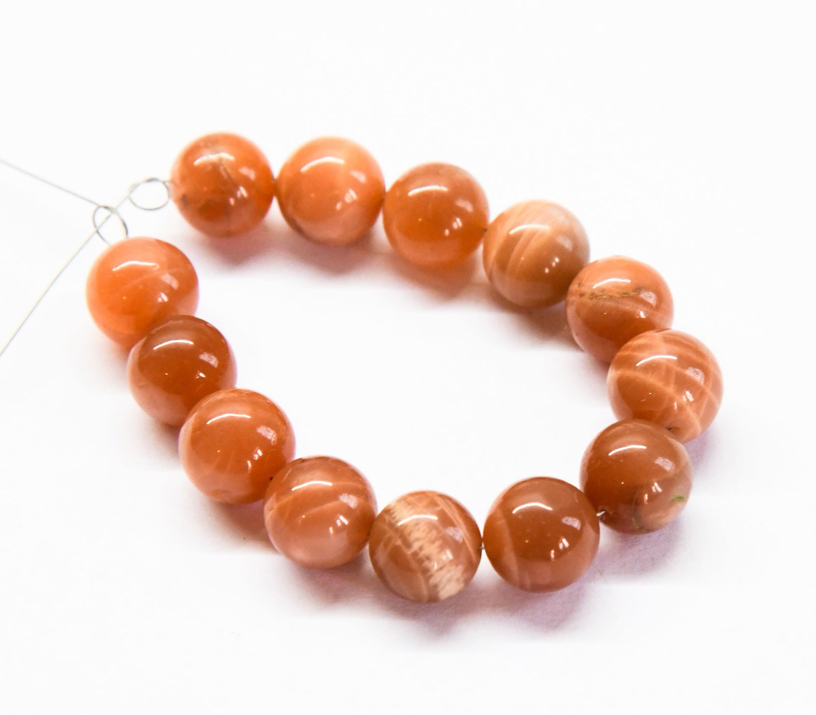NATURAL ORANGE AVENTURINE BEADS ROUND 10.5 - 11 MM, 5" LINE (1 of 1)