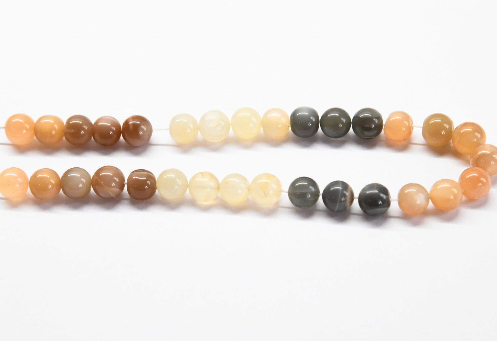 NATURAL MULTI MOONSTONE BEADS ROUND 10.5 - 11 MM, 12" STRAND (1 of 1)