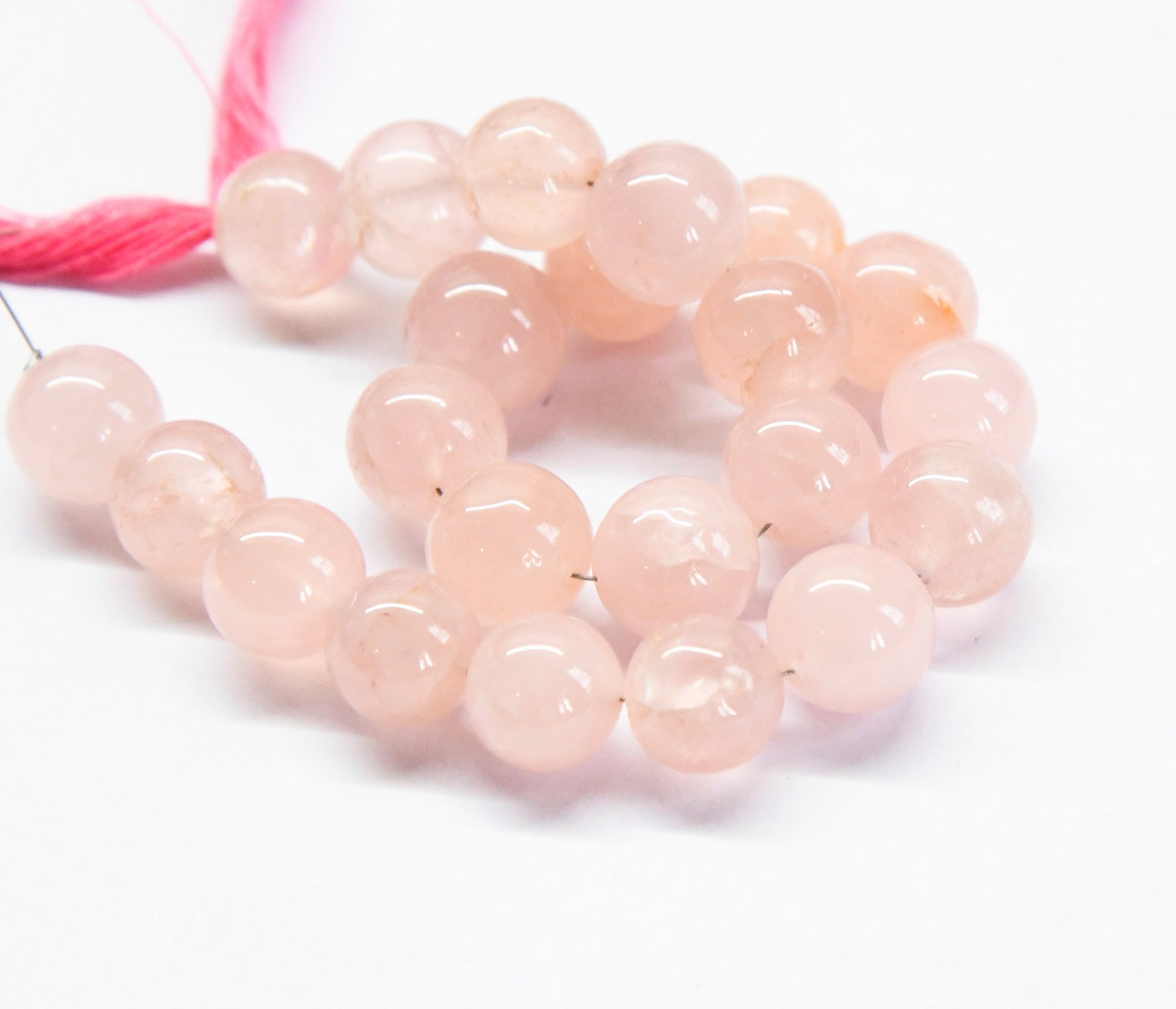 NATURAL ROSE QUARTZ BEADS ROUND 10.5 - 11 MM, 9" STRAND (1 of 1)