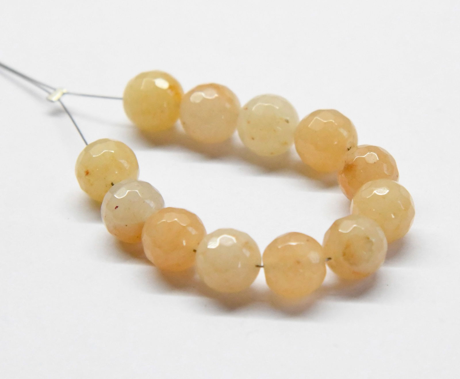 NATURAL YELLOW AVENTURINE BEADS FACETED ROUND 8 MM, 12 PCS (1 of 2)