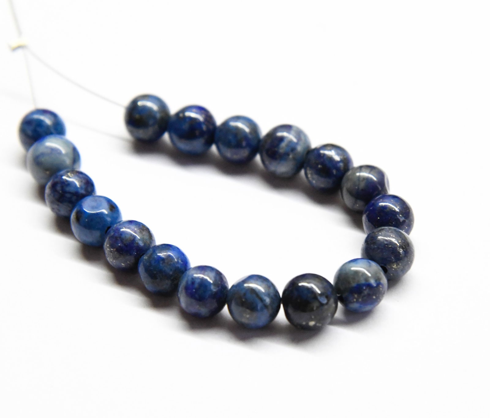 NATURAL LAPIS LAZULI BEADS ROUND 6.5 - 7 MM, 18 PCS (1 of 2)