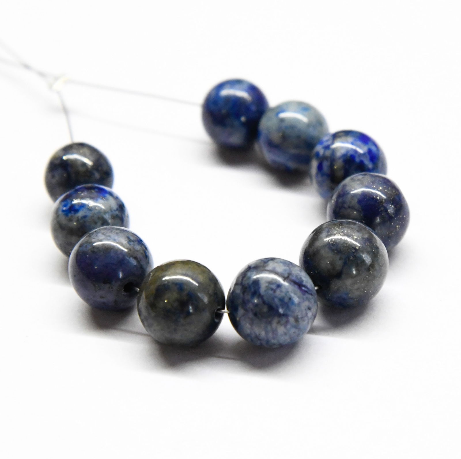 NATURAL LAPIS LAZULI BEADS ROUND 8 - 9.5 MM, 10 PCS (1 of 2)