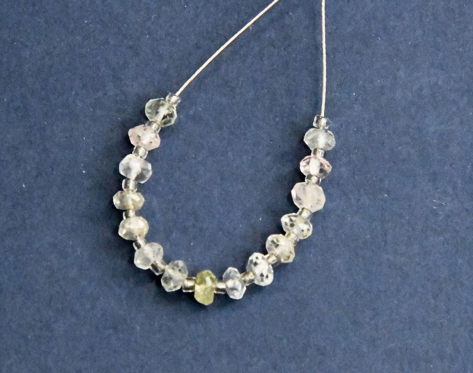 NATURAL AQUAMARINE BEADS FACETED RONDELLE 3.5 MM, 15 PCS (1 of 1)