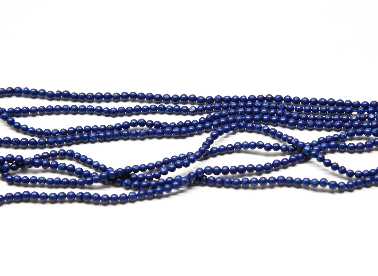NATURAL LAPIS LAZULI BEADS (DYED) ROUND 3 MM, 14.5" STRAND (2 LINES) (1 of 1)