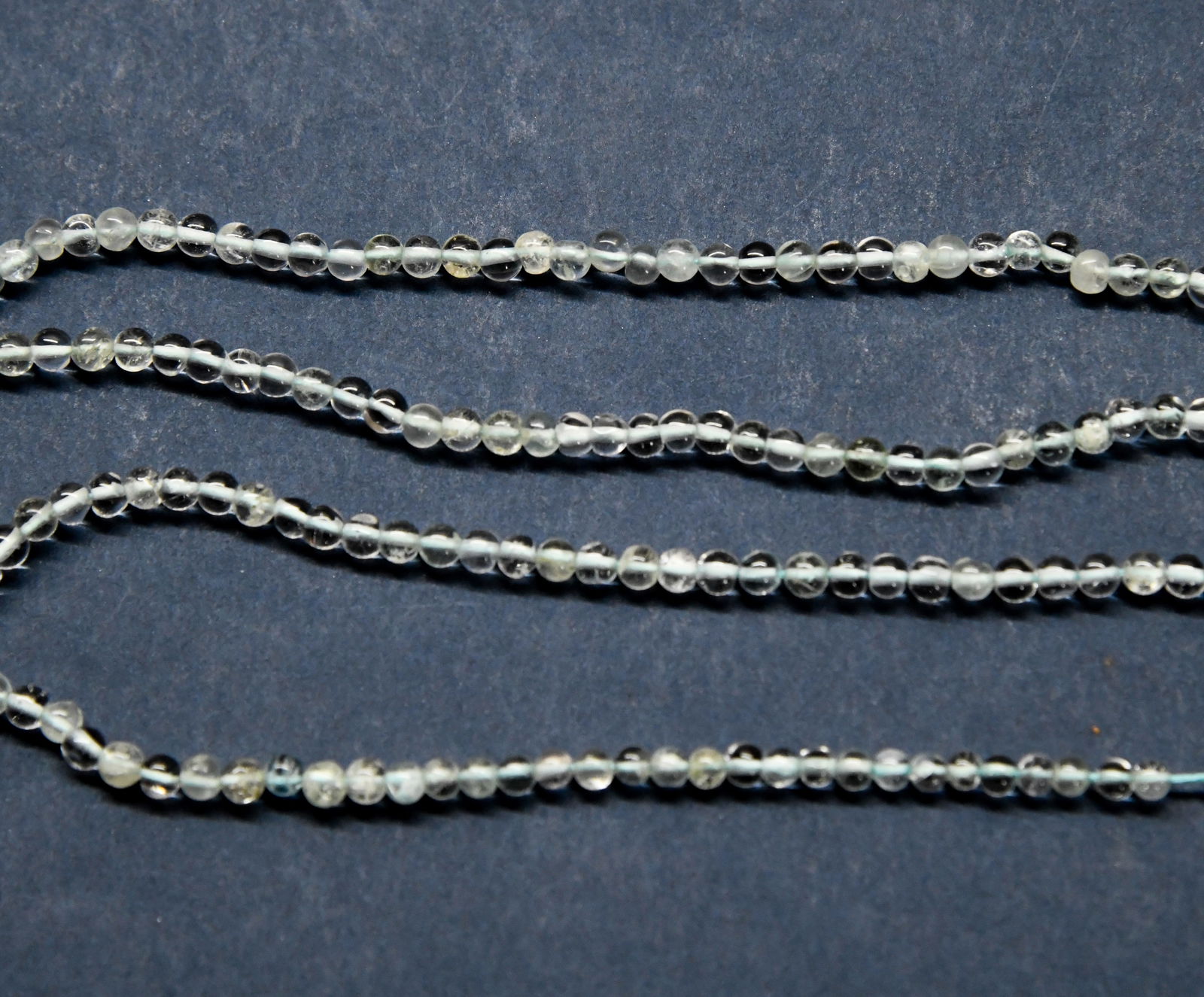 NATURAL CRYSTAL BEADS (DYED) ROUND 3 - 3.5 MM, 14" STRAND - (2 LINES) (1 of 1)