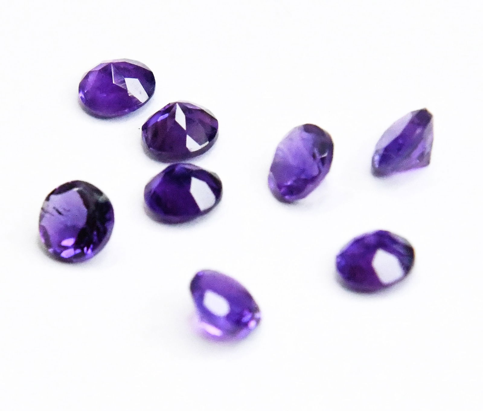 NATURAL AMETHYST BEADS FACETED ROUND CABOCHON 6 MM - (10 PIECES) (1 of 1)