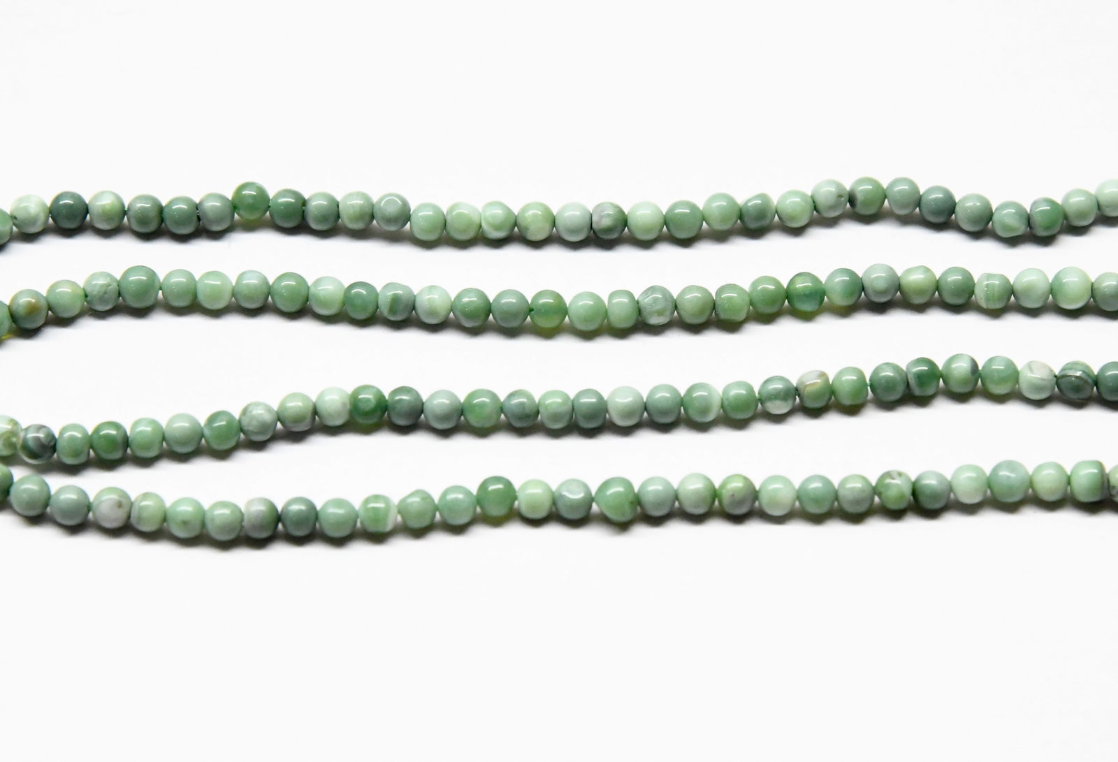 NATURAL GREEN OPAL BEADS ROUND 4 - 4.5 MM, 12" STRAND (1 of 1)
