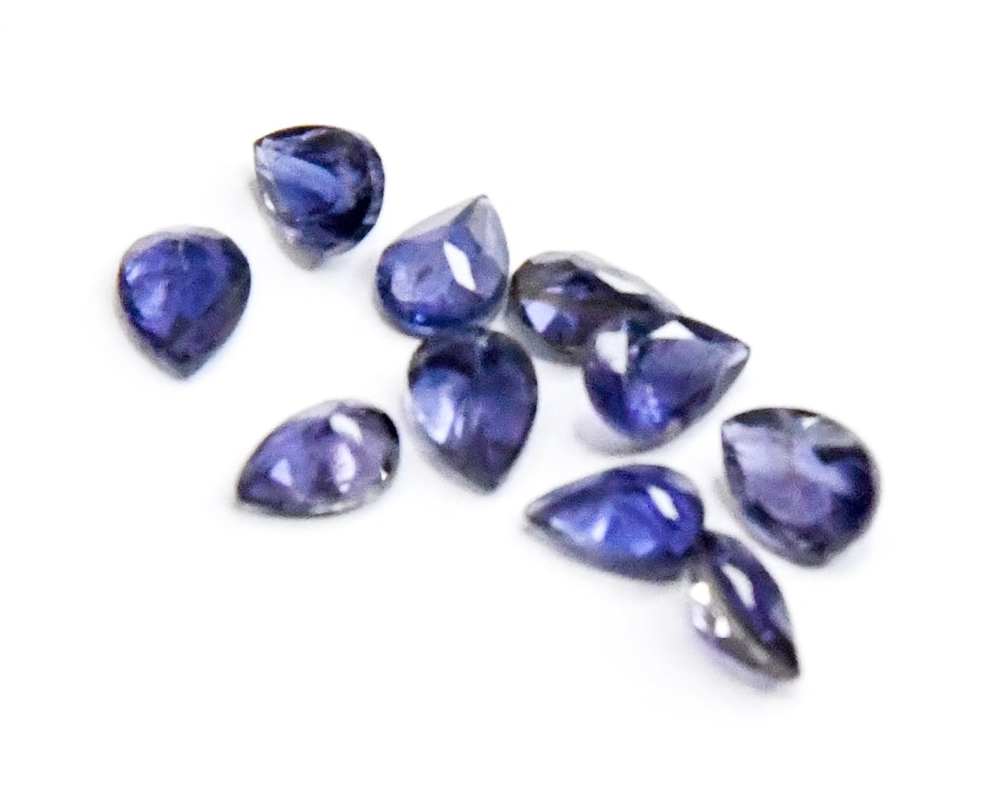 NATURAL IOLITE BEADS FACETED PEAR 5X7 MM - (10 PIECES) (1 of 1)