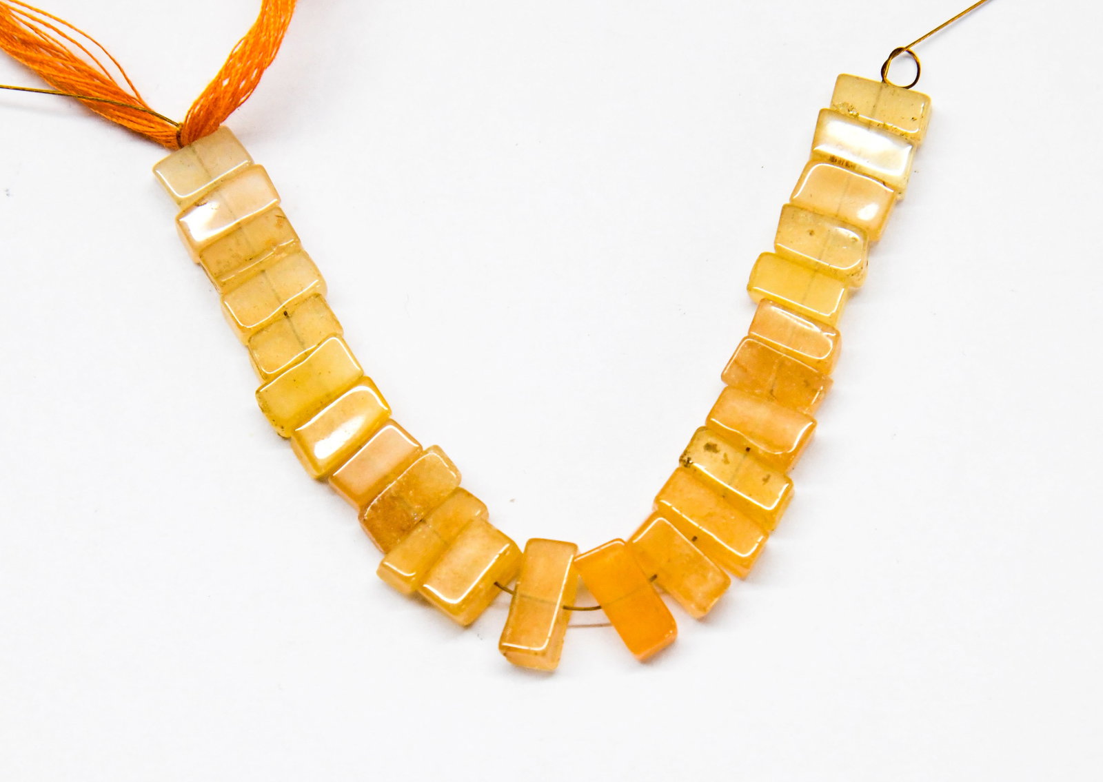 NATURAL YELLOW AVENTURINE BEADS FANCY 3X8 - 5X10 MM, 24 PCS (1 of 2)