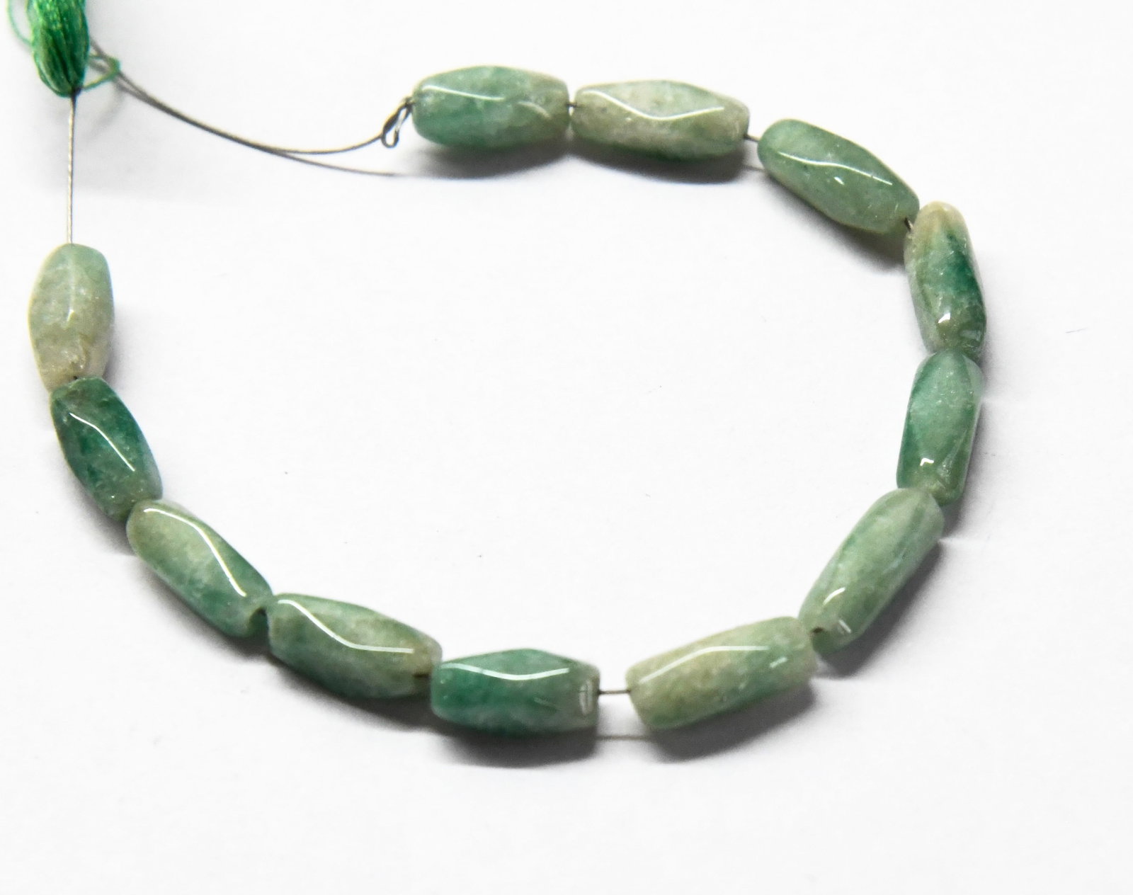NATURAL AVENTURINE BEADS TUBE 8X9 - 4X11 MM, 4.5" STRAND (1 of 1)