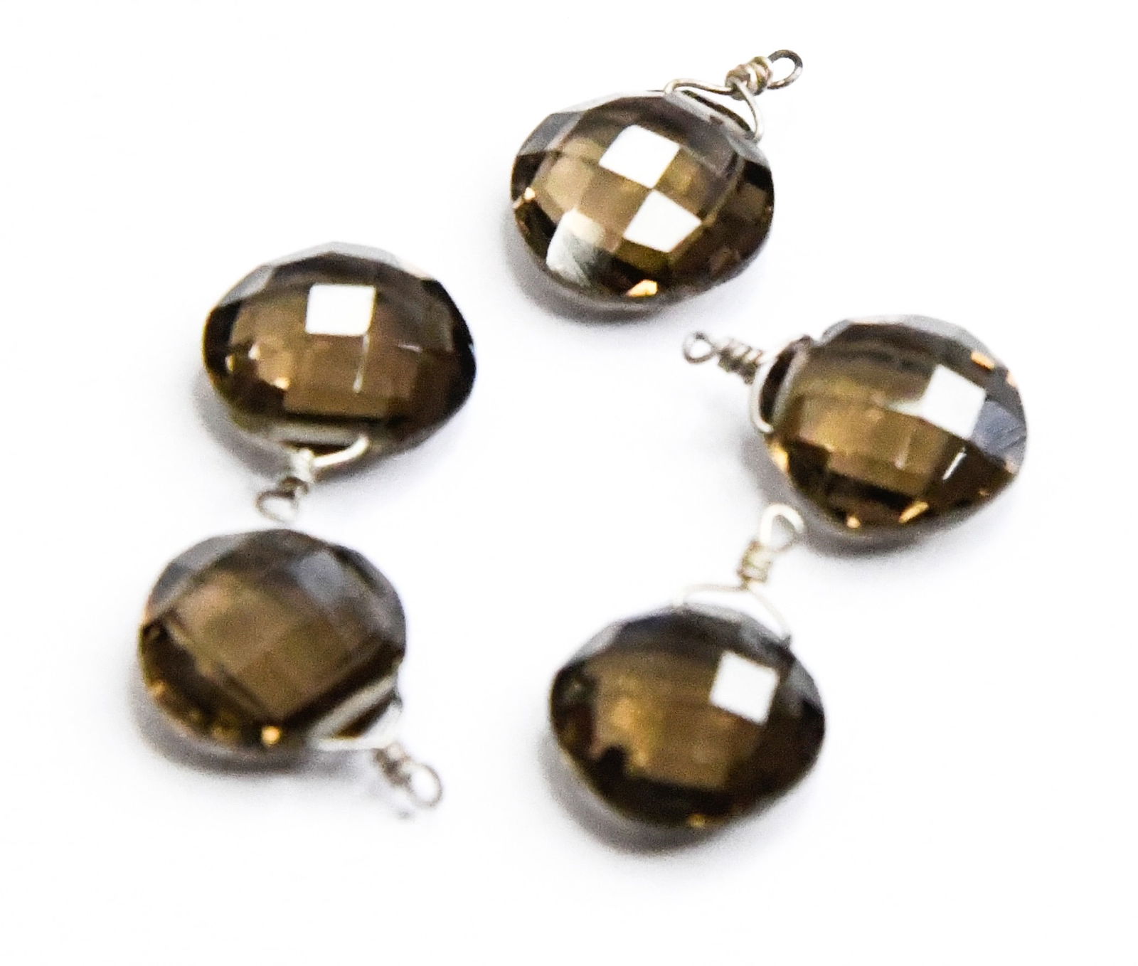 NATURAL SMOKY QUARTZ BEADS FACETED CUSHION 10 MM 5 PCS: These are natural, earth mined and hand crafted with precision. Stone: SmokyQuartz, Stone Shape: Faceted Cushion, Stone Size: 10 mm, Width: 4 - 5 mm, Weight: approx. 17 carats. The photographs are enl