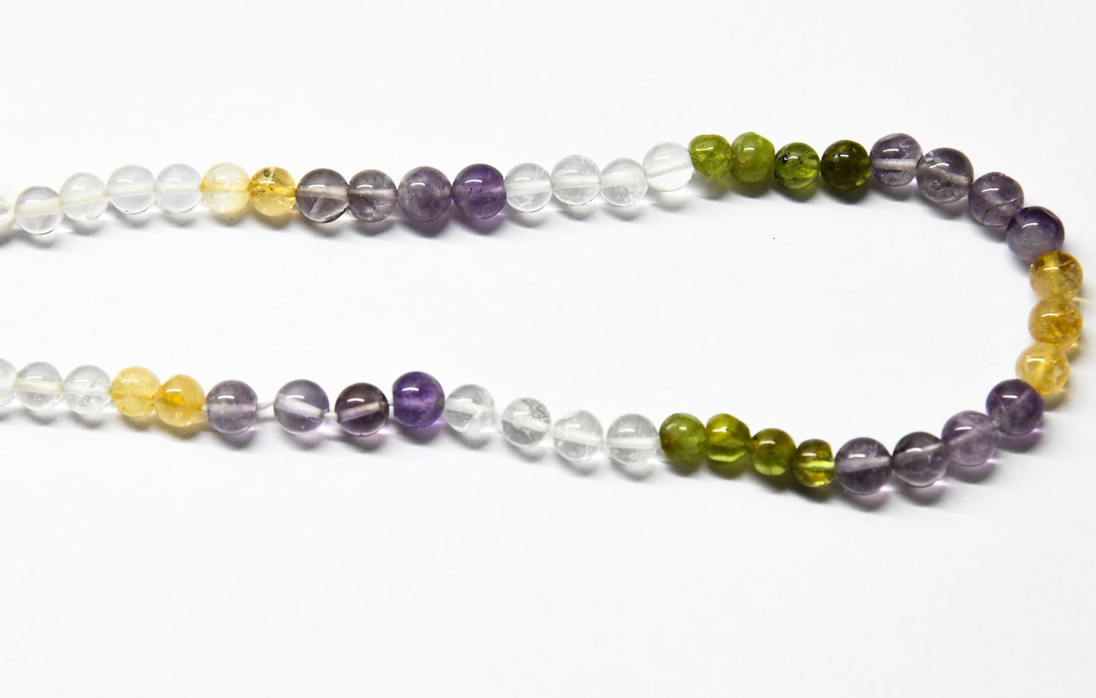NATURAL MULTI STONE BEADS ROUND 5.5 - 6.5 MM, 10.5" LINE (1 of 1)