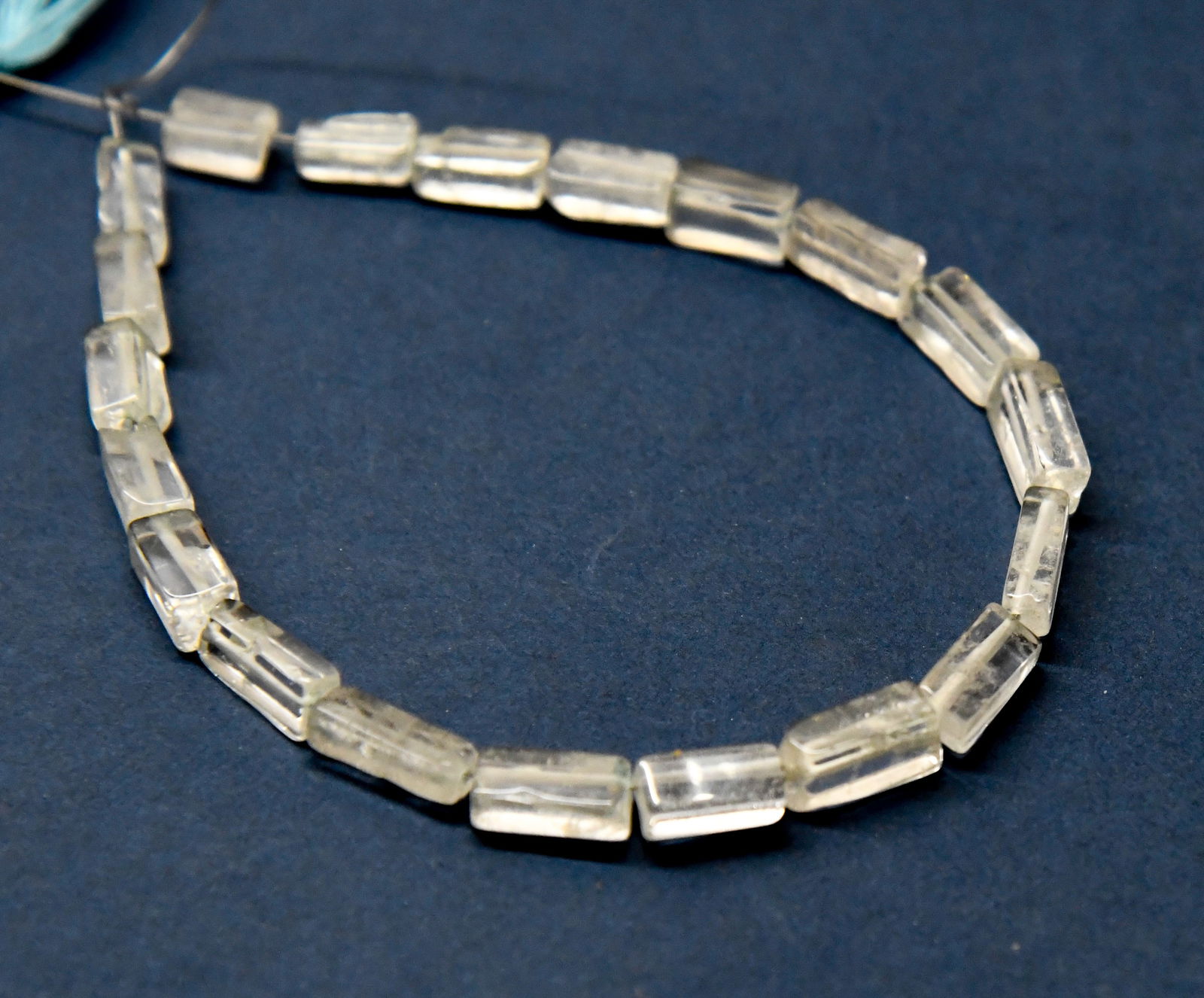 NATURAL CRYSTAL BEADS CUBE 4X7 - 4X10 MM, 7" LINE (1 of 1)