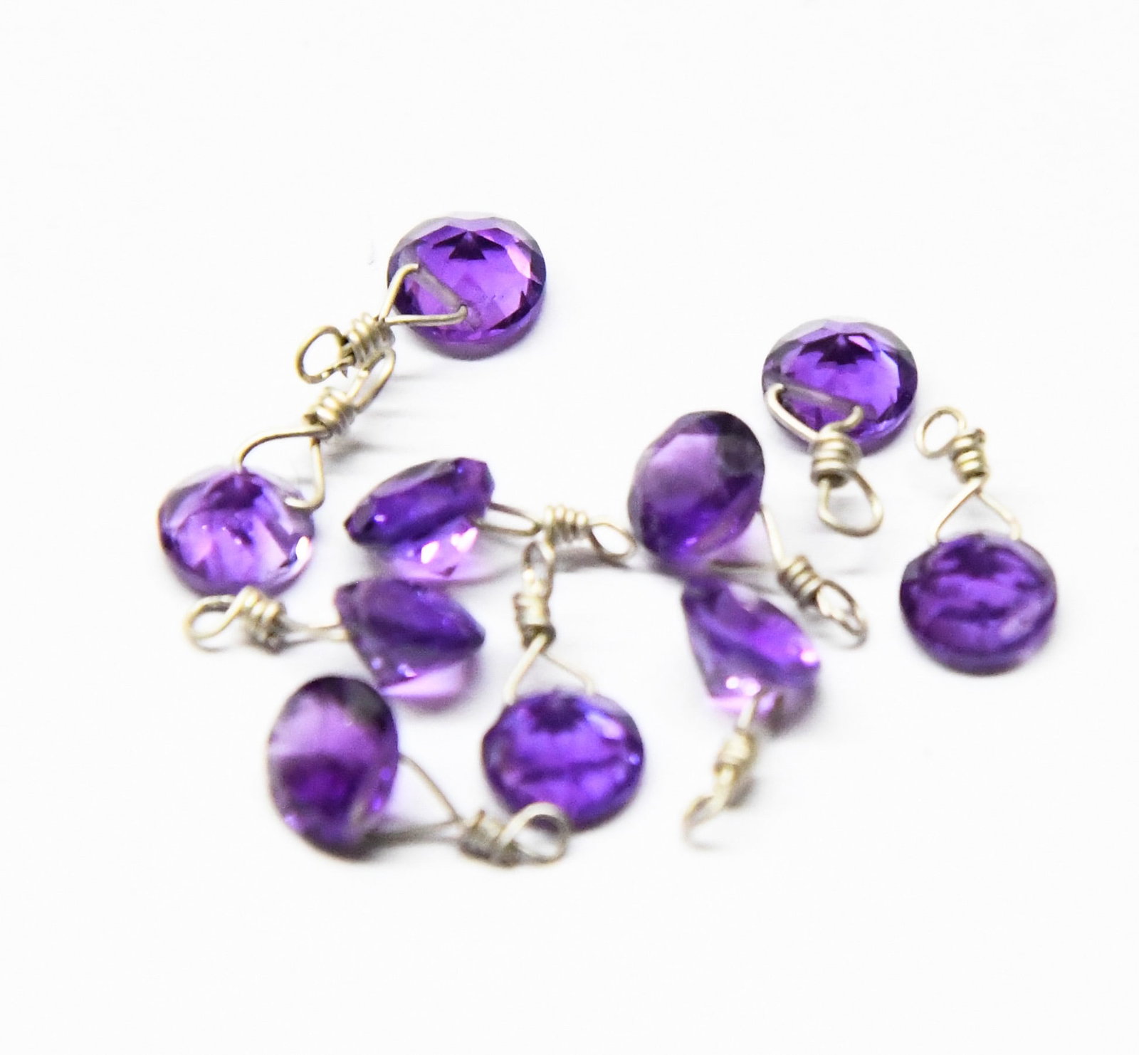 NATURAL AMETHYST BEADS FACETED ROUND 5 MM - (10 PIECES) (1 of 2)