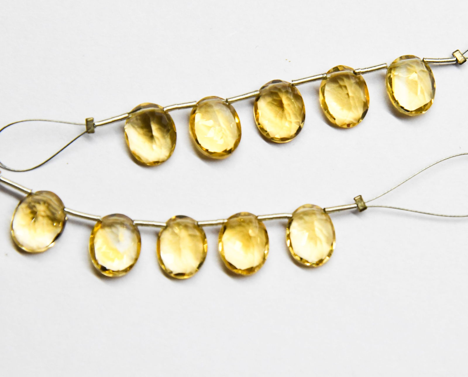 NATURAL CITRINE BEADS FACETED OVAL 8X10 MM 5 PCS (1 of 2)