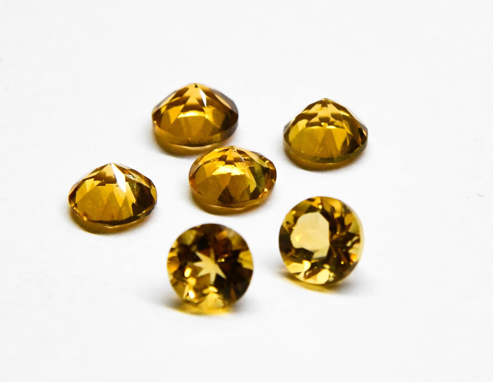 NATURAL CITRINE BEADS ROUND CABOCHON 7 MM, 6 PCS (1 of 2)