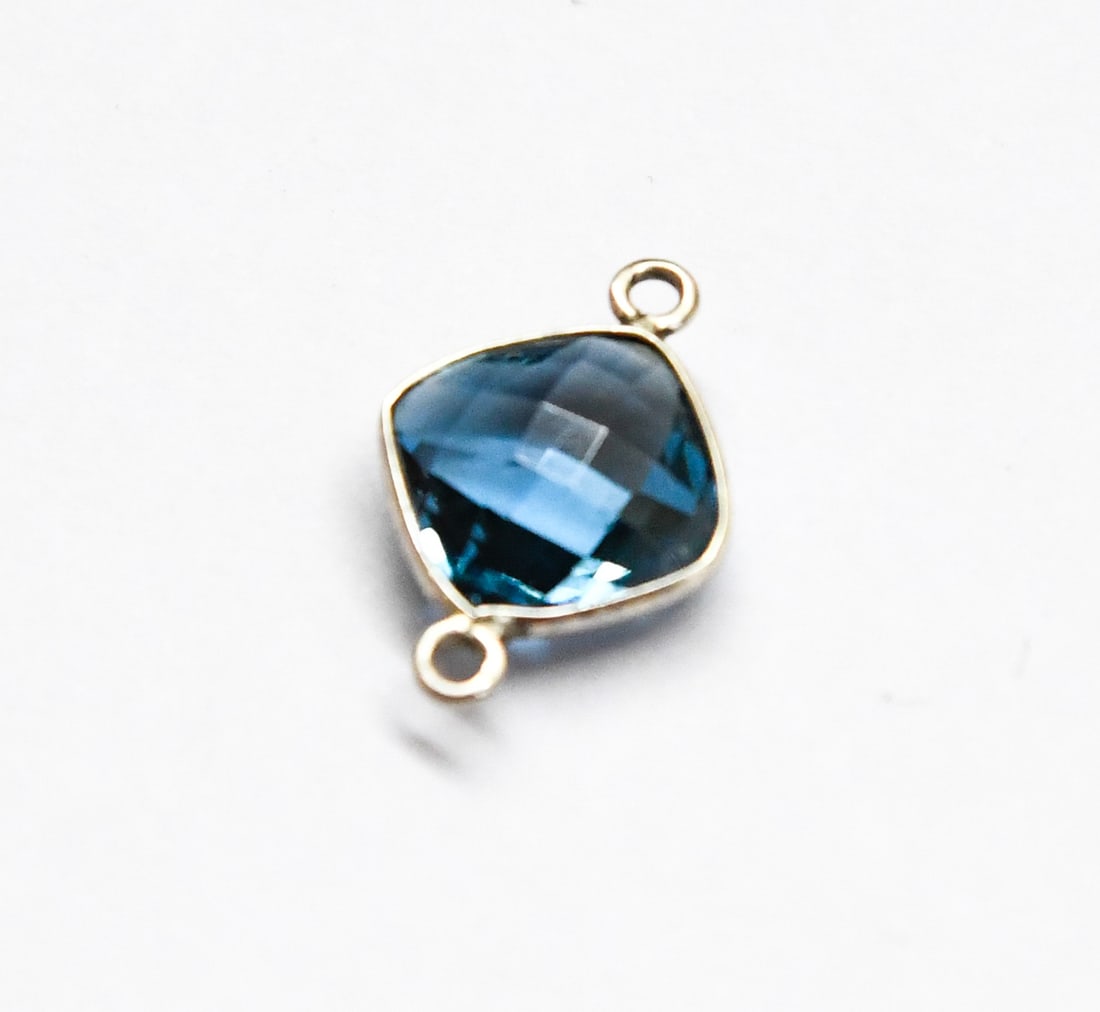 SOLID 925 STERLING SILVER - NATURAL BLUE TOPAZ FACETED CUSHION 11 MM 1 PC: These are natural, earth mined and hand crafted with precision. Stone: London Blue Topaz, Shape: Faceted Cushion, Size: 11x11 mm, Width: 4.5 mm, Weight: approx. 5.31 carats. The photographs are enlarg