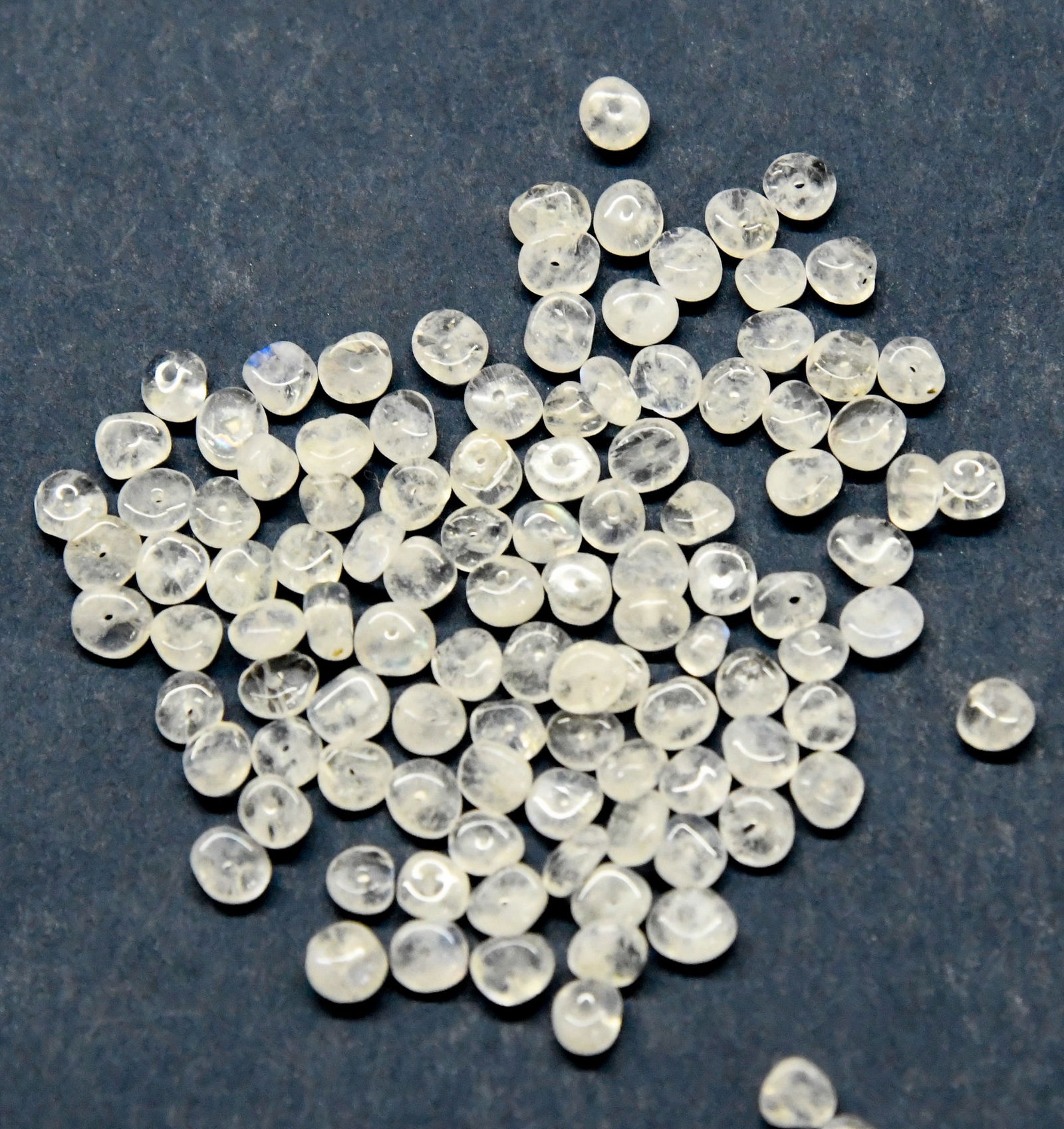 (110 PIECES) NATURAL RAINBOW MOONSTONE BEADS RONDELLE 3 - 4 MM (1 of 1)